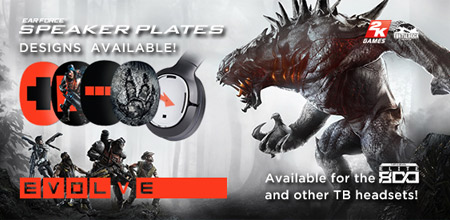 A banner I created to advertise new speakerplates featuring characters from'Evolve' for Turtle Beach headsets. 2015