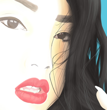 Andy Warhol inspired portrait of a cute brunette. 2016